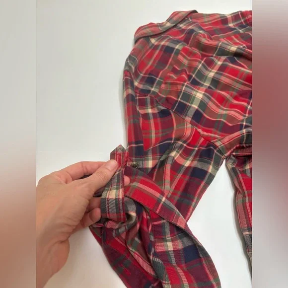Lauren Ralph Lauren plaid flannel large L heritage button up red green LRL - Picture 13 of 13